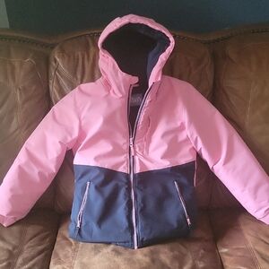 Kids Pink and Navy Puffer Jacket